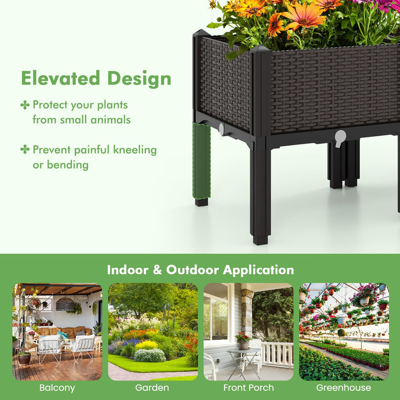 Giantex Raised Garden Bed Elevated Planter Box Kit with Self-Watering System