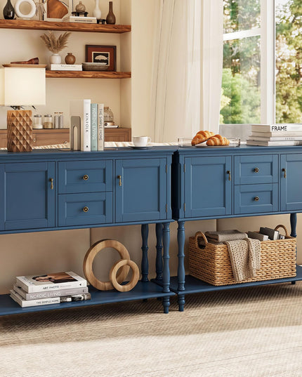 GIANTEX Narrow Console Table with 2 Drawers & 2 Door Cabinets