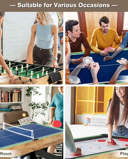 10-in-1 Multi Game Table, Combo Game Table Set w/Hockey - Giantex