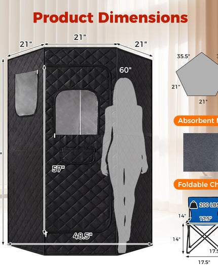 Giantex Indoor Personal Sauna Tent for Home Relaxation
