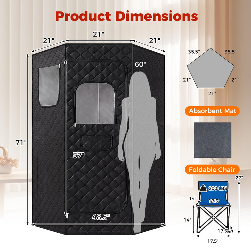 Giantex Indoor Personal Sauna Tent for Home Relaxation