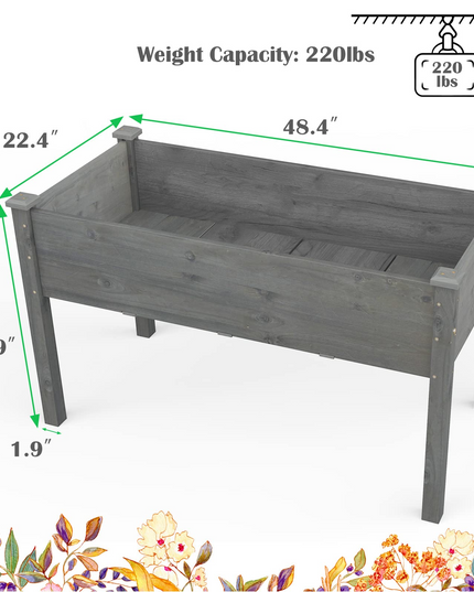 Raised Garden Bed with Legs, 49" L x 23" W x 30" H