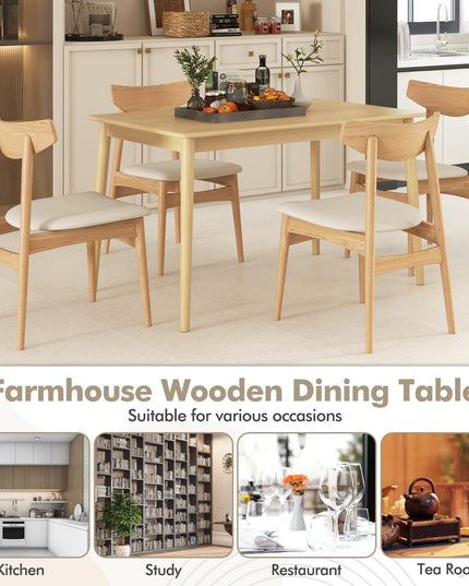 Giantex Dining Table, Rectangular Kitchen Table for 4 People, 48 Inch Dinner Table with Rubber Wood Legs,Load 220 LBS