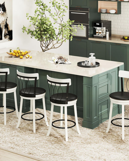 Giantex Bar Stools Set of 2/4 with Footrest for Kitchen Island & Pub