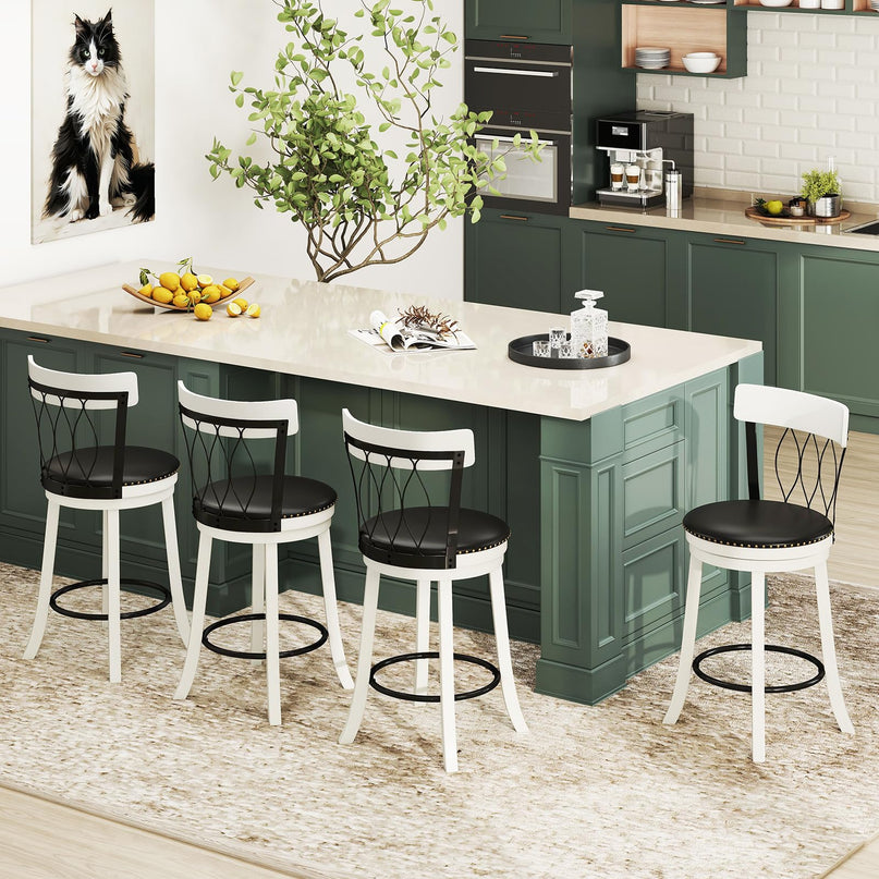 Giantex Bar Stools Set of 2/4 with Footrest for Kitchen Island & Pub