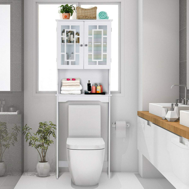 Giantex Over-The-Toilet Storage Spacesaver, Bathroom Organizer with Cabinet and Shelf
