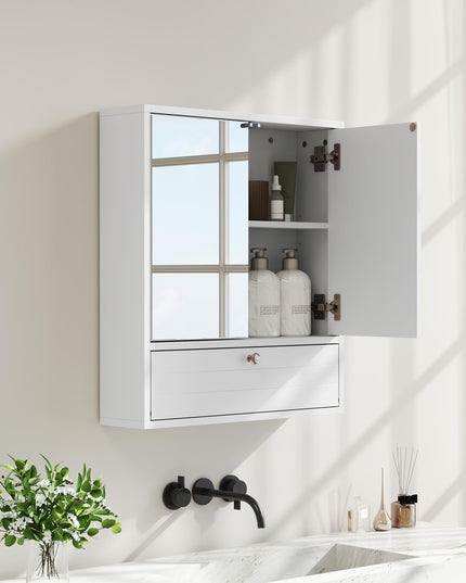 Giantex Medicine Cabinet, Bathroom Wall Mount Cabinet with Mirrored Door