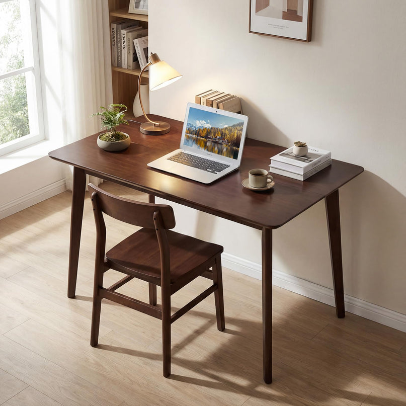 Giantex Table de salle à manger pour 4-6 personnes, table de cuisine rectangulaire en bois de 119 cm