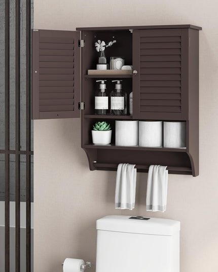 Giantex Bathroom Cabinet Wall Mounted - Hanging Medicine Cabinet with 2 Louvered Doors