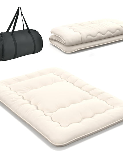 Giantex Japanese Floor Mattress Futon Mattress, Roll Up Mattress Tatami Mat with Washable Cover and Carry Bag