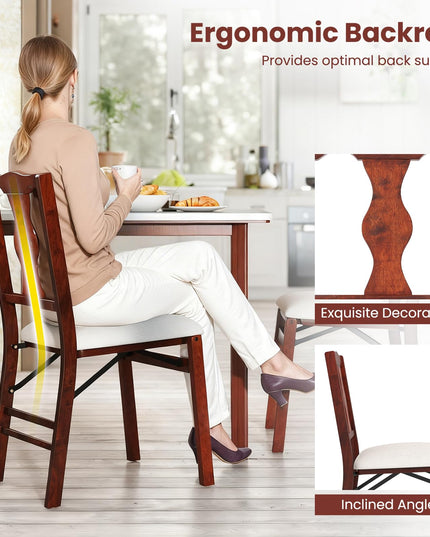 Giantex Folding Dining Chairs Set of 2/4 Upholstered Dining Chairs