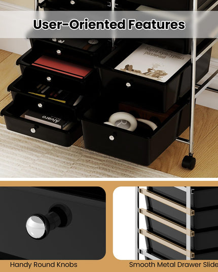 Giantex 15 Drawer Rolling Cart with Drawers for Tools