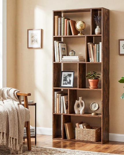 Giantex 6-Tier Bookshelf | 10-Cube Industrial Bookcase w/Open Back (1/2)