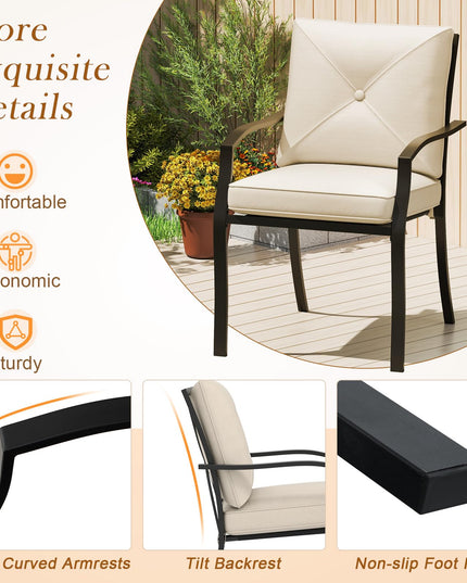 Giantex 2 Pieces Patio Chairs, Outdoor Lawn Chairs with Removable Cushions