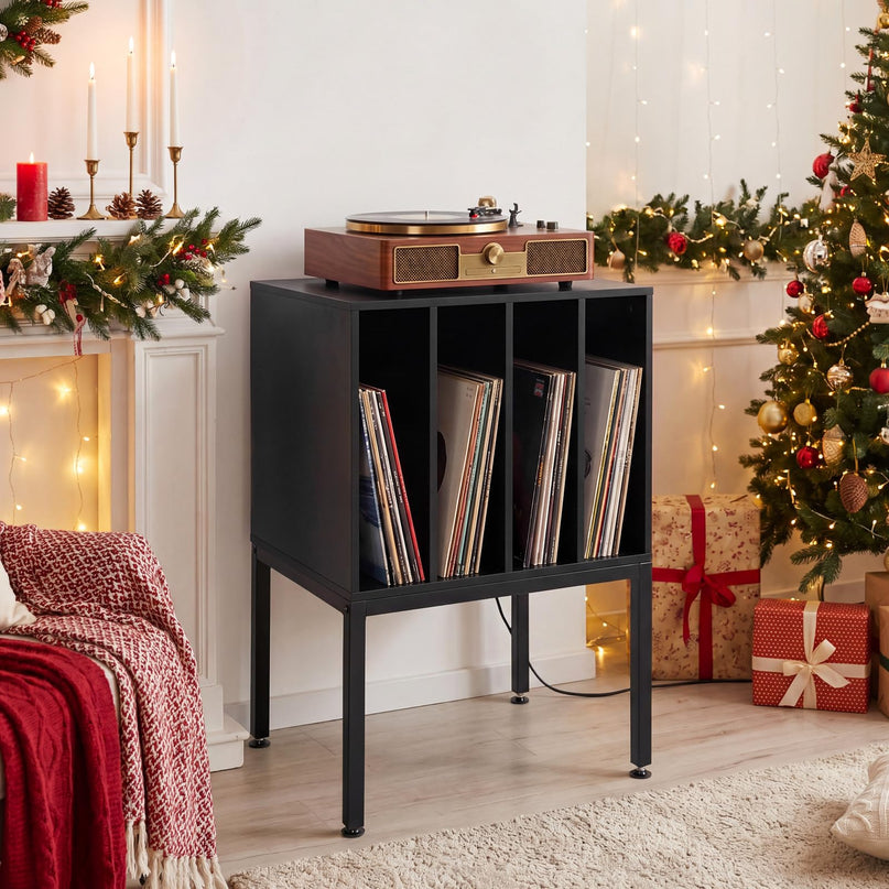 Giantex Record Player Stand with 4 Cabinet Up to 150 Albums