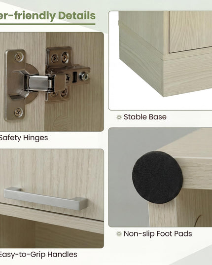 Giantex 75'' Tall Freestanding Cupboard with Doors & Shelves