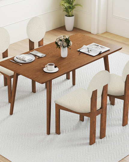 Giantex Sherpa Dining Chairs Set of 2/4 w/Rubber Wood Legs