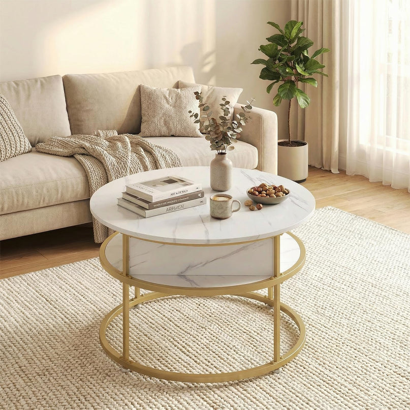 Giantex 31.5" Round Lift Top Coffee Table Farmhouse Center Table