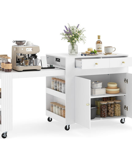 GIANTEX 72”-44.5” Extendable Kitchen Island with Storage