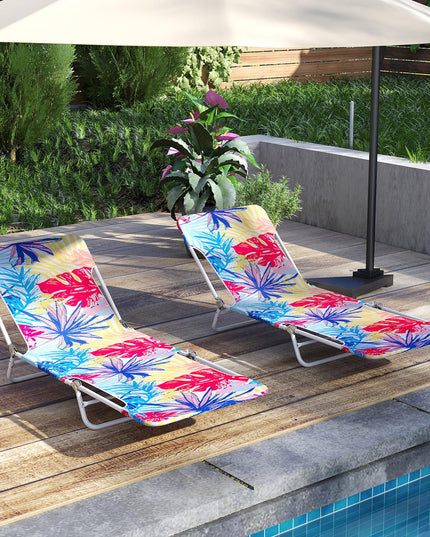 Chaise longue de patio Giantex colorée avec sangle de transport à 5 positions et cadre métallique
