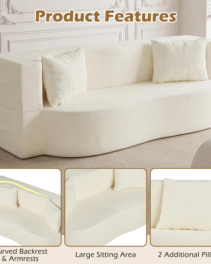 Giantex 75.5" Folding Sofa Bed with 2 Comfortable Pillows