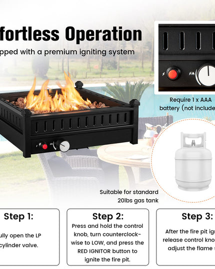Giantex Outdoor Tabletop Fire Pit - 16.5 Inch Propane Fire Pit