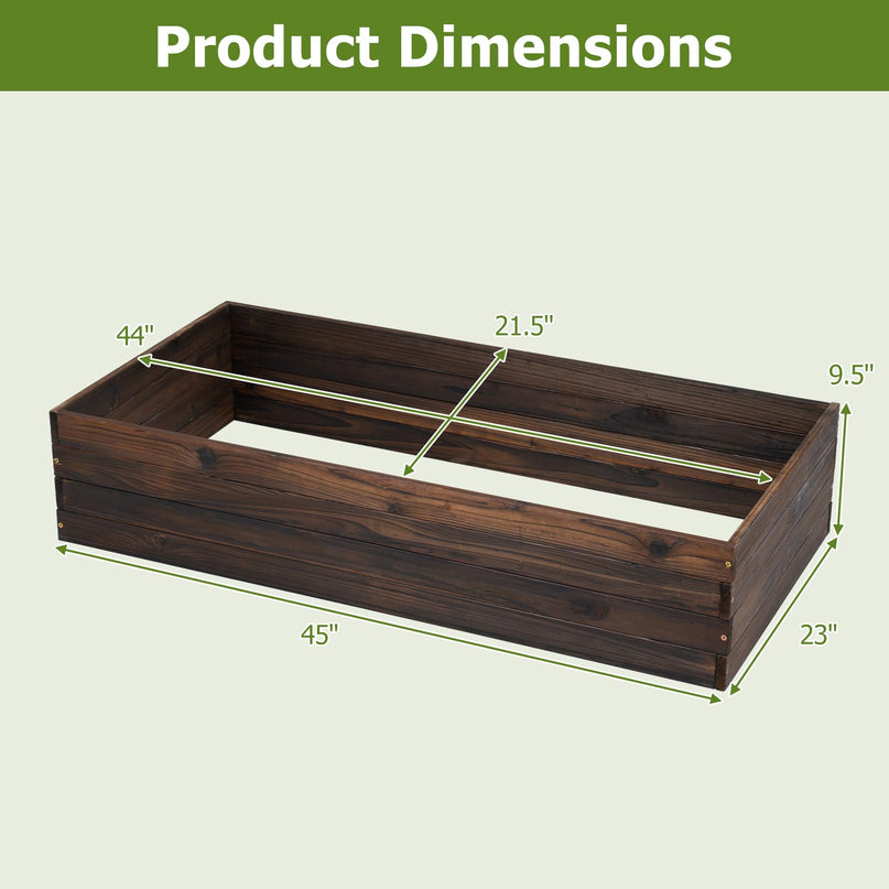 Giantex 45" x 23" Wooden Raised Garden Bed for Patio Yard Garden & Balcony