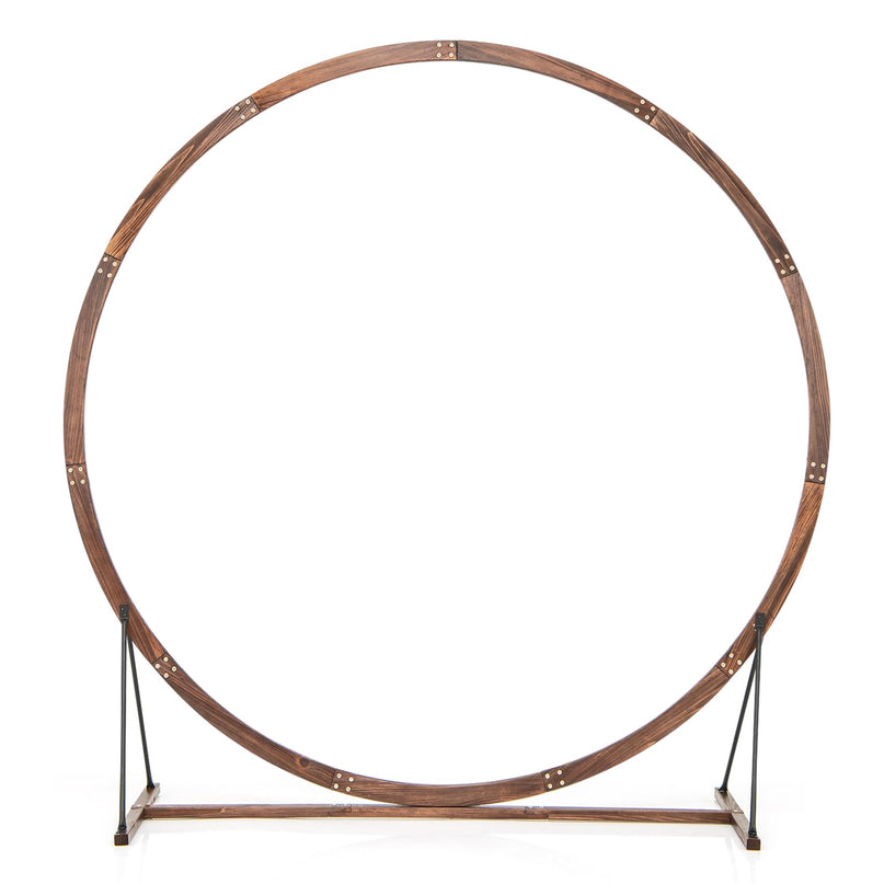 Giantex 7.4 FT Round Solid Wood Arbor for Ceremony Wedding Backdrop Stand