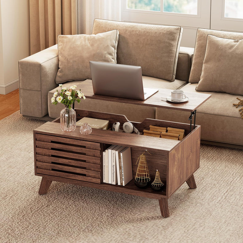 GIANTEX 35.5" Lift Top Coffee Table with Storage for Living Room