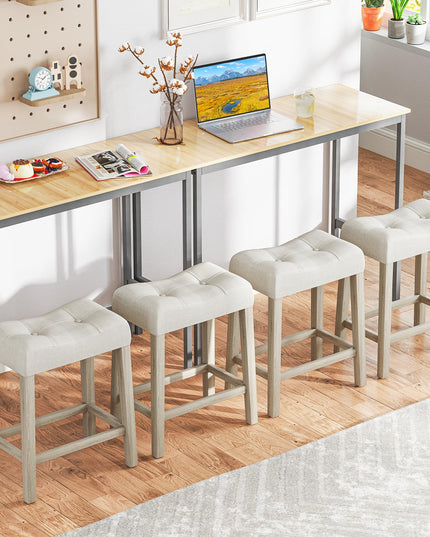 Giantex 24" Bar Stools Set of 4, Upholstered Counter Height Saddle Bar Stools