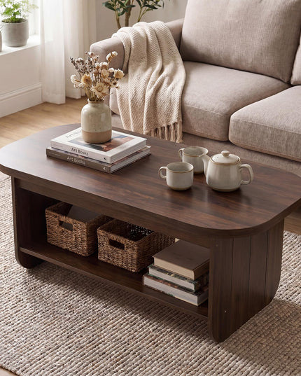 Giantex Oval Coffee Table 47" Mid Century Modern Center Table