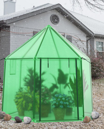 Giantex Portable Walk in Outdoor Hot House Tent with Heavy-Duty Metal Frame & All-Weather PE Cover