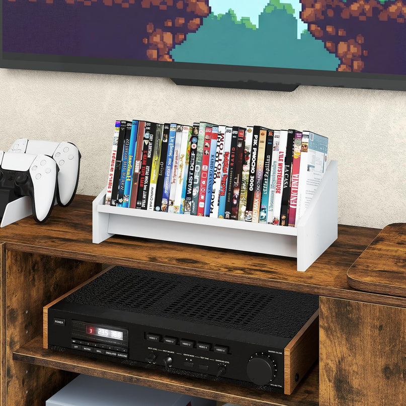 Giantex Wood Tilting Tabletop Bookcase for Magazine, CDs & Video Game Disc (1/2)