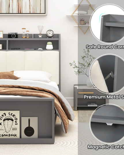 Giantex Full Size Bed Frame with Storage
