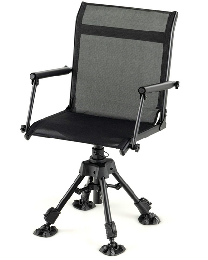Giantex Swivel Hunting Blind Chair - Foldable 360° Hunter Chair with Oversized Duck Feet