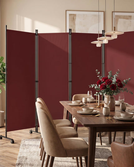 Giantex 4 Panel Folding Room Divider with Wheels