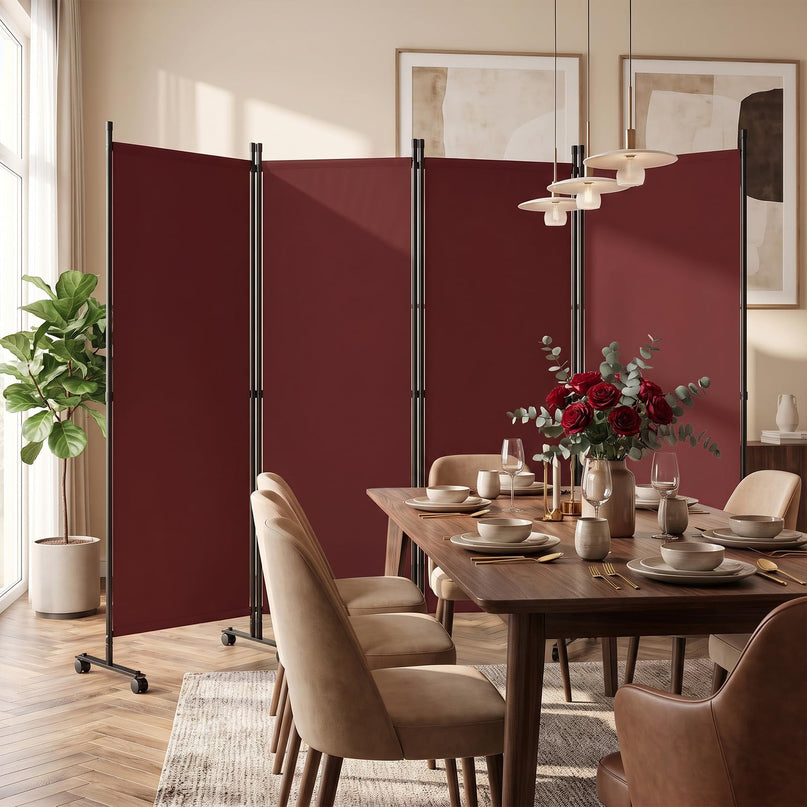 Giantex 4 Panel Folding Room Divider with Wheels