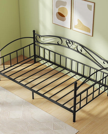 Giantex Metal Twin Daybed with Stylish Headboard & 12 Metal Slats Support for Living Room