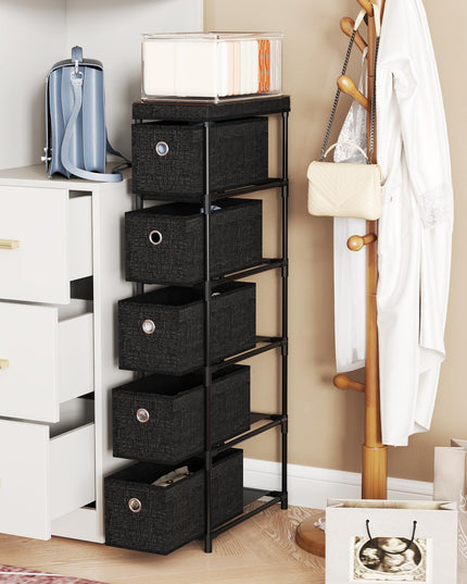 Giantex 5 Drawer Storage Cabinet with Fabric Drawers