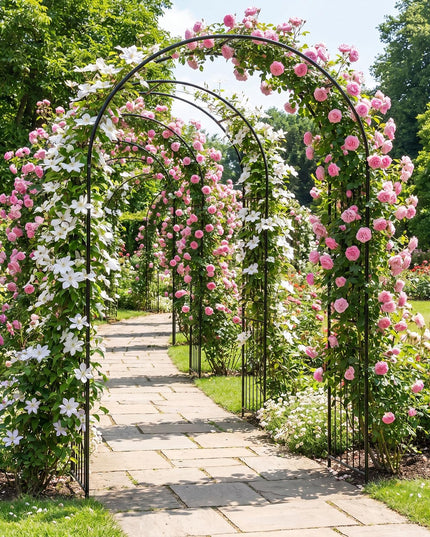 Giantex 87" Decorative Metal Garden Arbor Arch Trellis for Climbing Plants