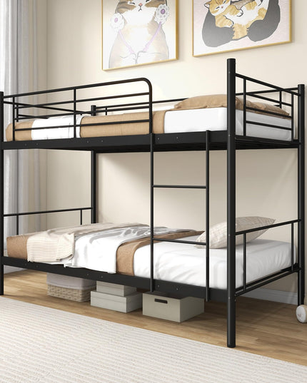 Giantex Metal Bunk Bed Twin Over Twin, Bunk Beds for Kids, Teens & Adults Bunk Bed with Stairs
