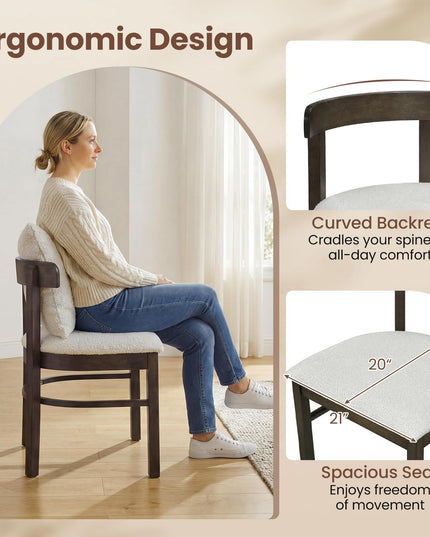 Giantex Upholstered Kitchen Chairs w/Removable Pillow