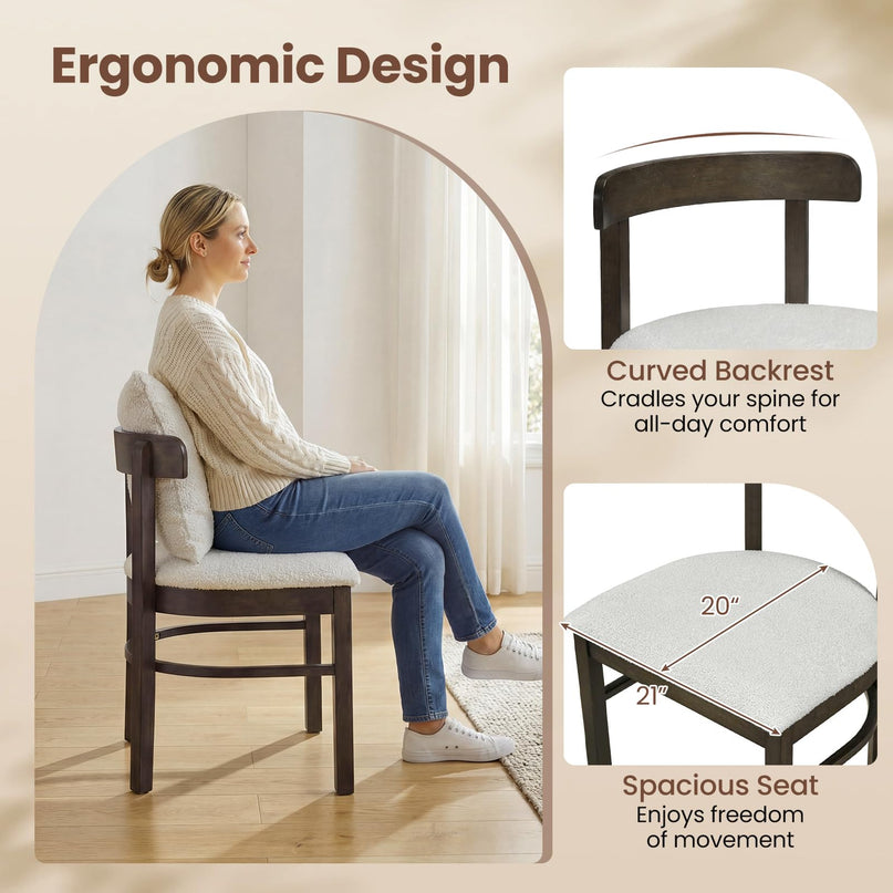 Giantex Chaises de cuisine rembourrées avec oreiller amovible