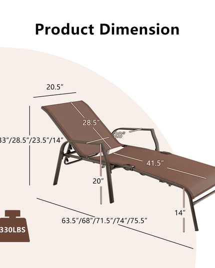 Giantex Set of 2 Outdoor Chaise Lounge Chair