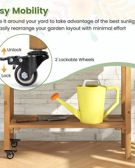 Giantex Raised Garden Bed on Wheels, Rolling Planter Boxes with Trelli