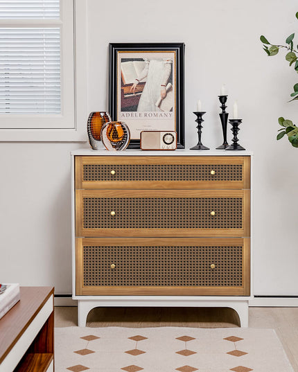Giantex 3-Drawer Dresser Chest for Bedroom - Storage Chest of Drawers with Anti-toppling Device
