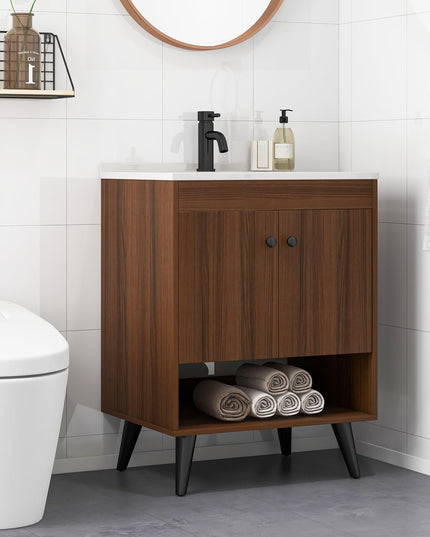 Giantex Bathroom Vanities with Vessel Sink - Bathroom Sink Cabinet with Doors