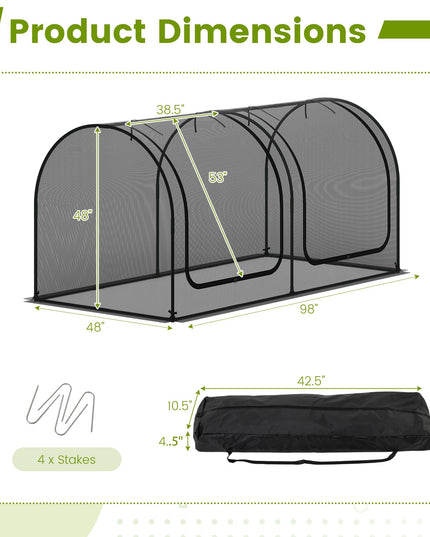 Giantex Large Portable Plant Protection Tent w/ 2/3 Roll-up Zippered Doors & Carrying Bag