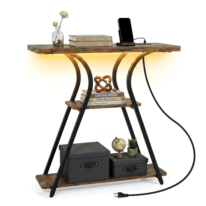 Giantex 32" Console Table with LED Lights