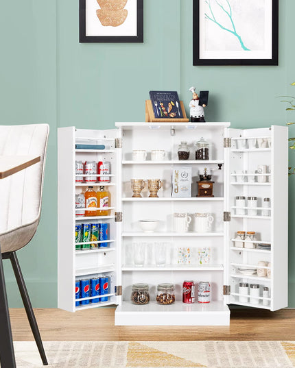 Giantex 41" Kitchen Pantry Cabinet, 2-Door Storage Cabinet with 17 Shelves